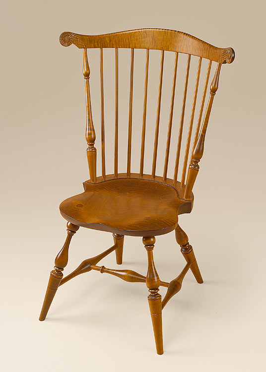 Historical Tiger Maple Fan-Back Windsor Side Chair Image