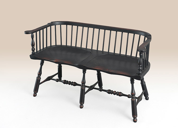Historical Hardwick Low-Back Windsor Settee with Shaped Seat Image