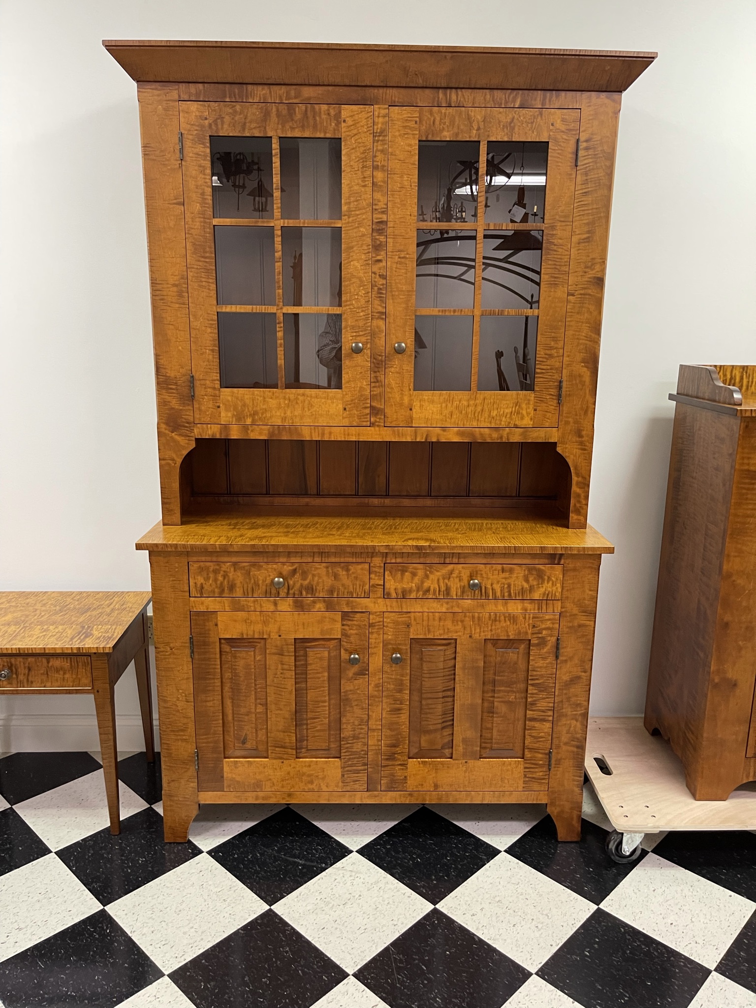 Tiger Maple Wood Historical Brewster Hutch Image