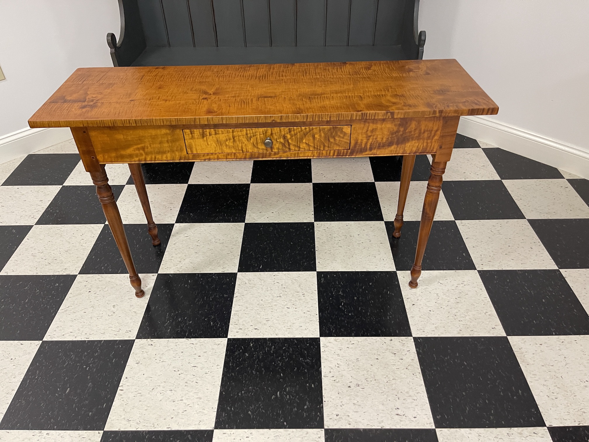 Tiger Maple Wood Historical Summerville Hall Table Image