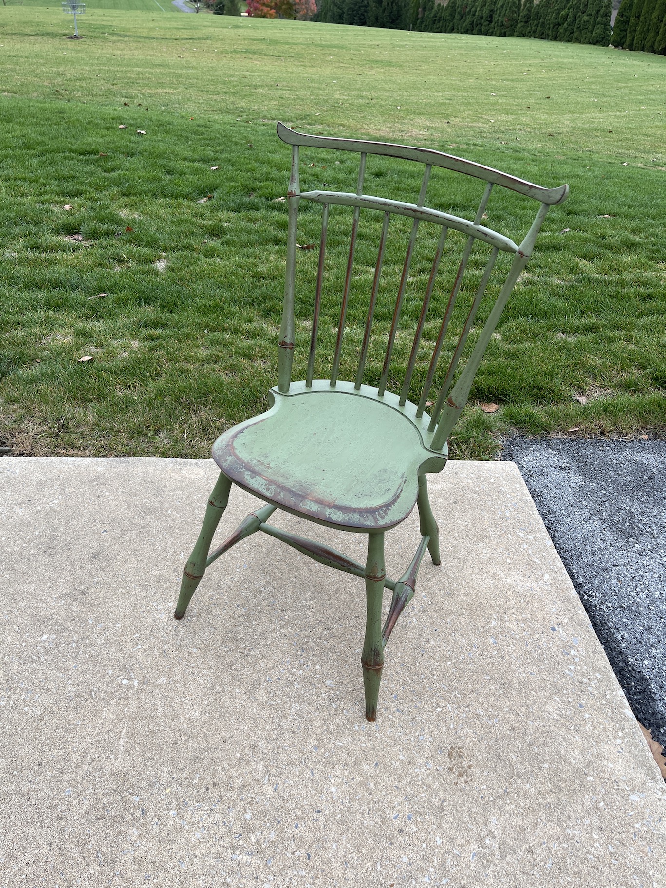Apple Green Historical Birdcage Windsor Side Chair Image