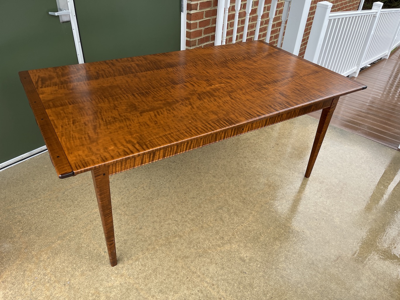 Great 6 ft X 40in Pennsylvania Farm Table Tiger Maple Wood Image