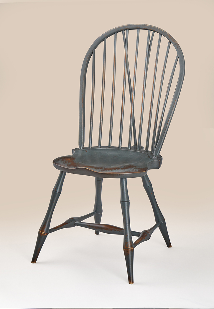 Historical Bow Back Side Windsor Chair with Brace and Bamboo Turnings Image