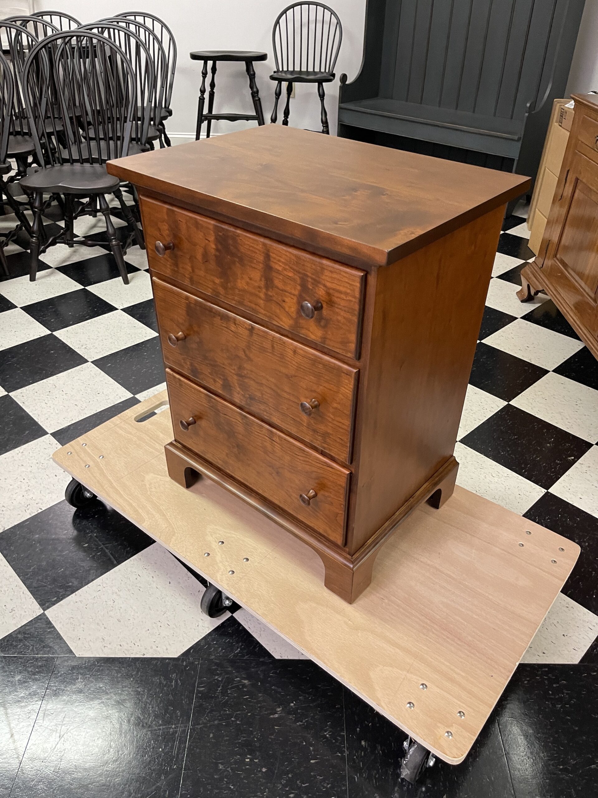 New Model - Shaker Style 3 Drawer Stand - Cherry Wood Image