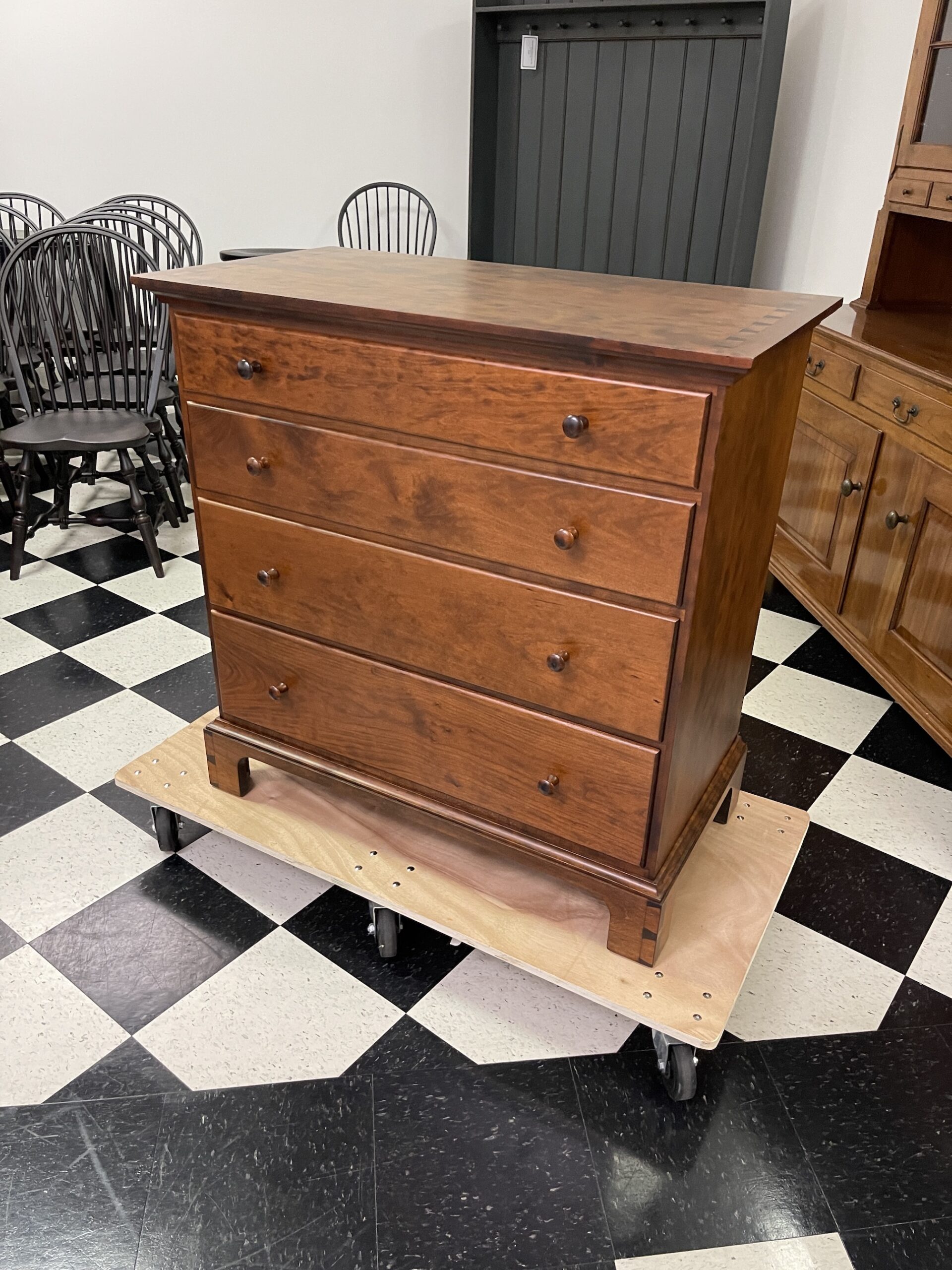 New Model - Cherry Shaker Style Chest of Drawers - 4 Drawers Image