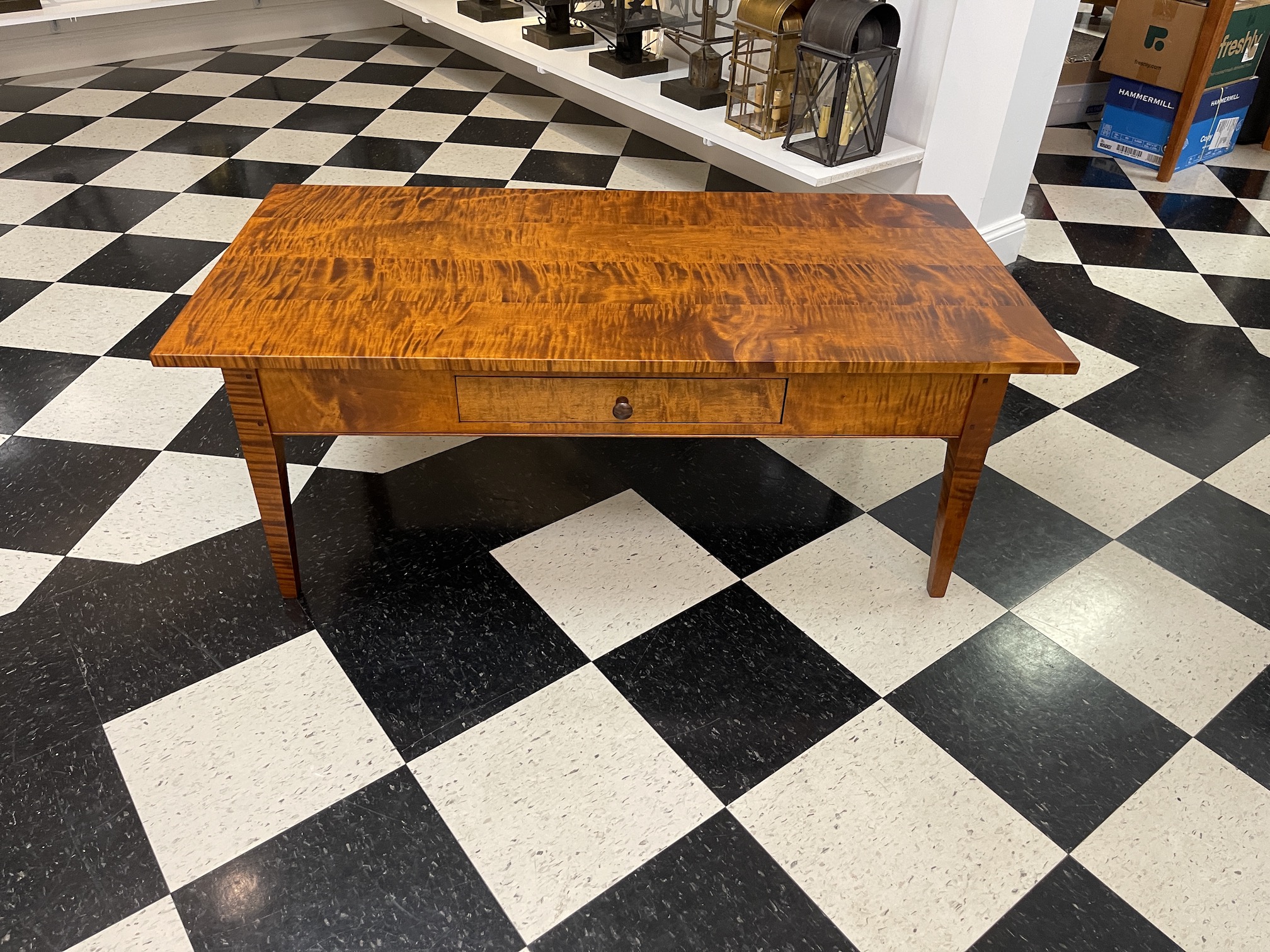 Shaker Style Coffee Table - Tiger Maple Wood - New Model Image