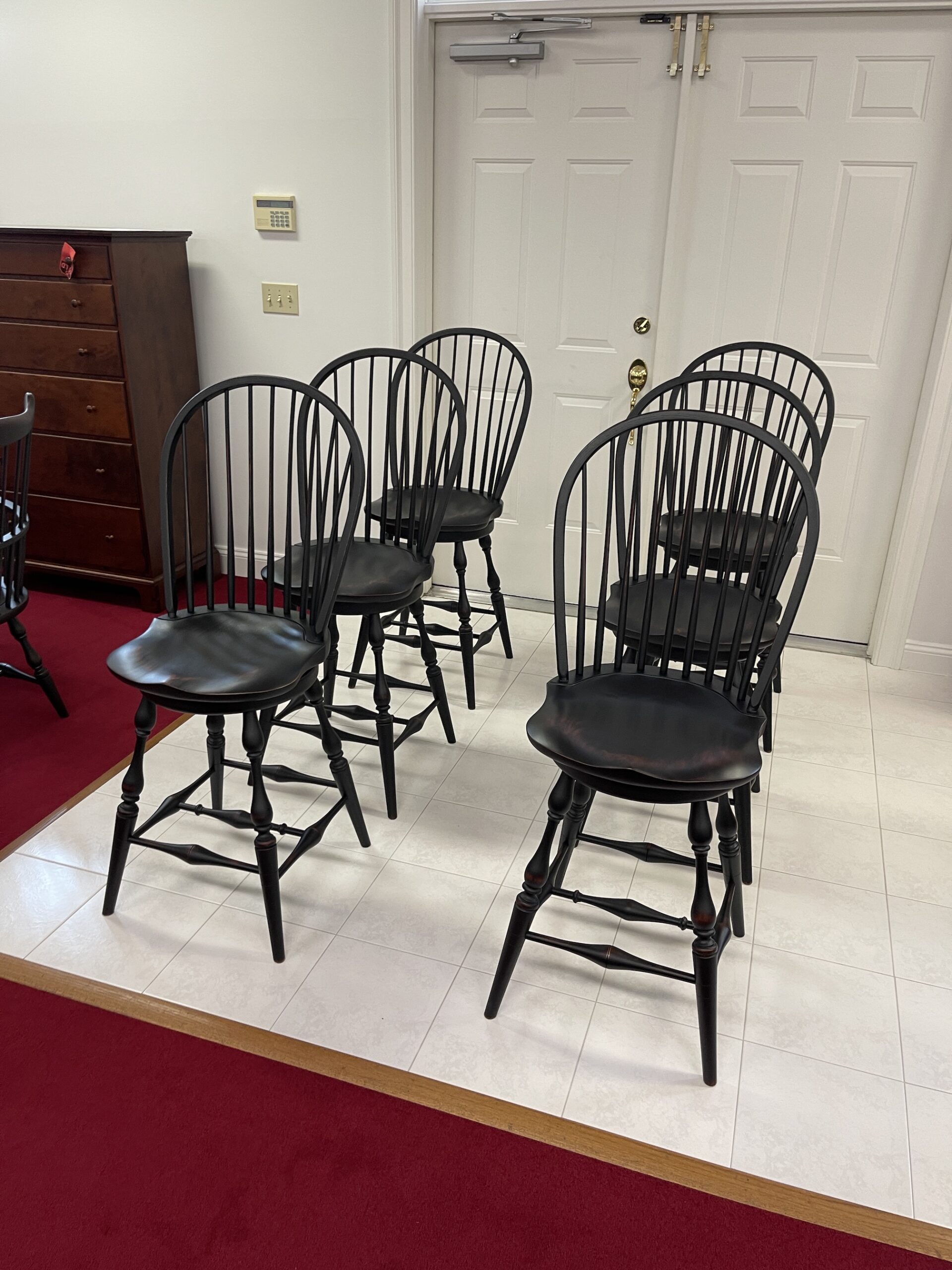 6 Historical Swivel Bow Back Stools 25in Seat Height Image