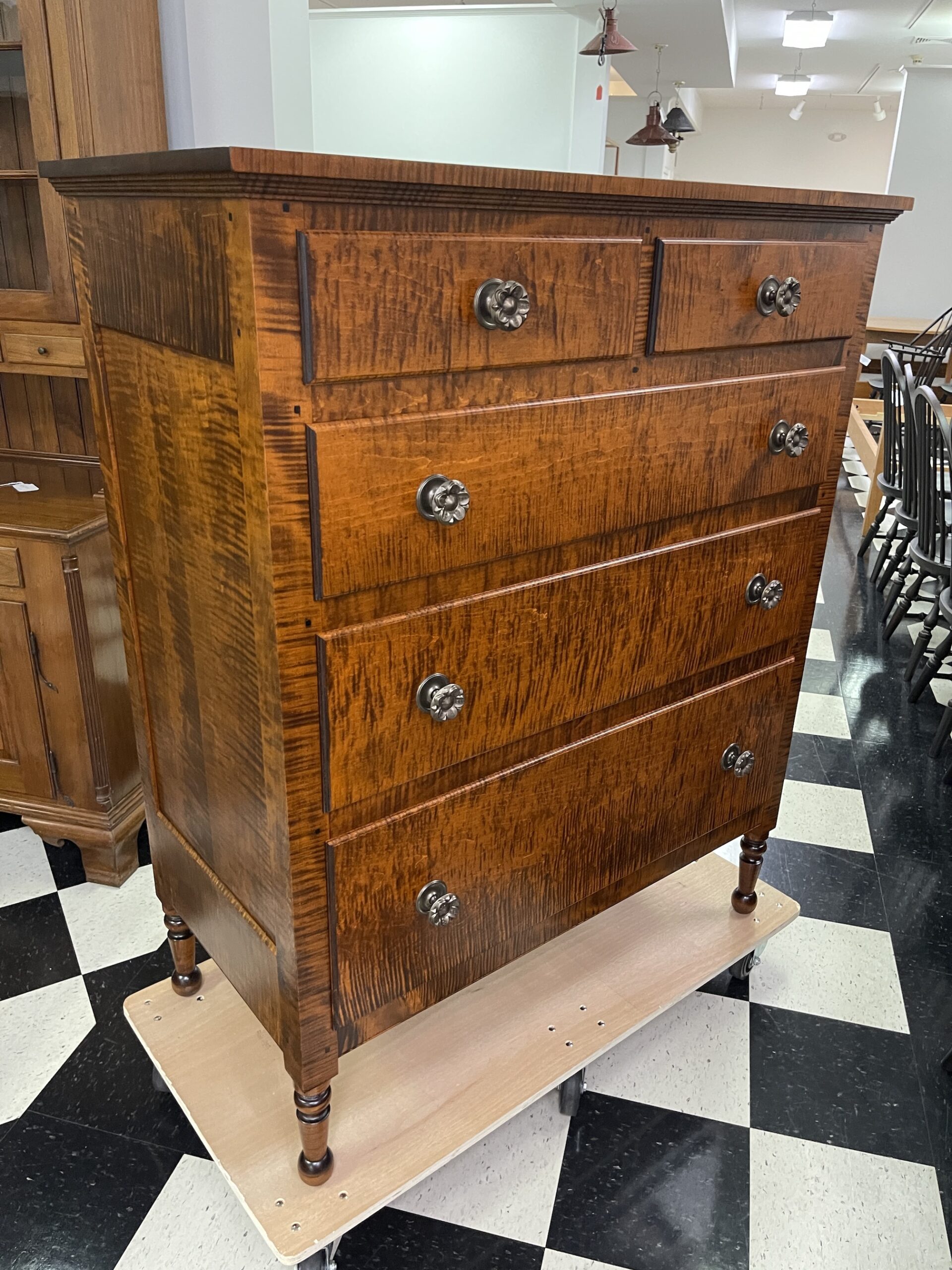 Tiger Maple Wood Lancaster Chest of Drawers Image