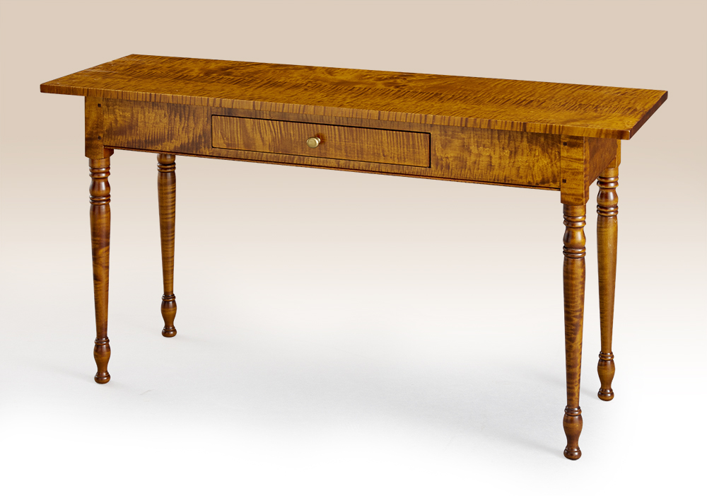 Tiger Maple Hall Table with Drawer Image