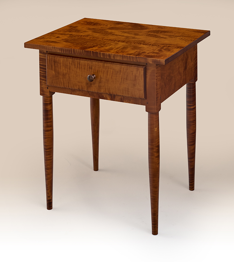 Tiger Maple One Drawer Shaker Stand Image