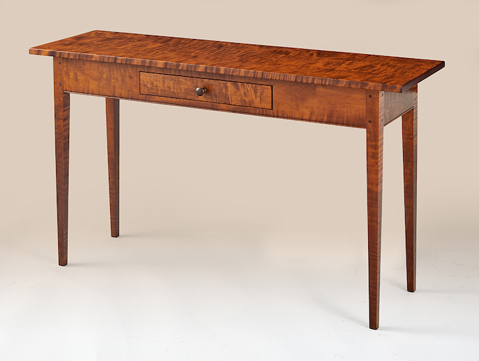 Tiger Maple Shaker Hall Table with Drawer Image