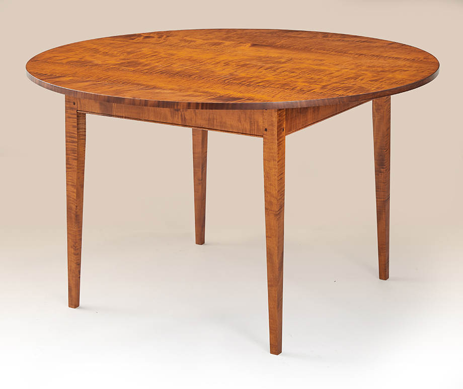 Tiger Maple Wood Round Shaker Table Image