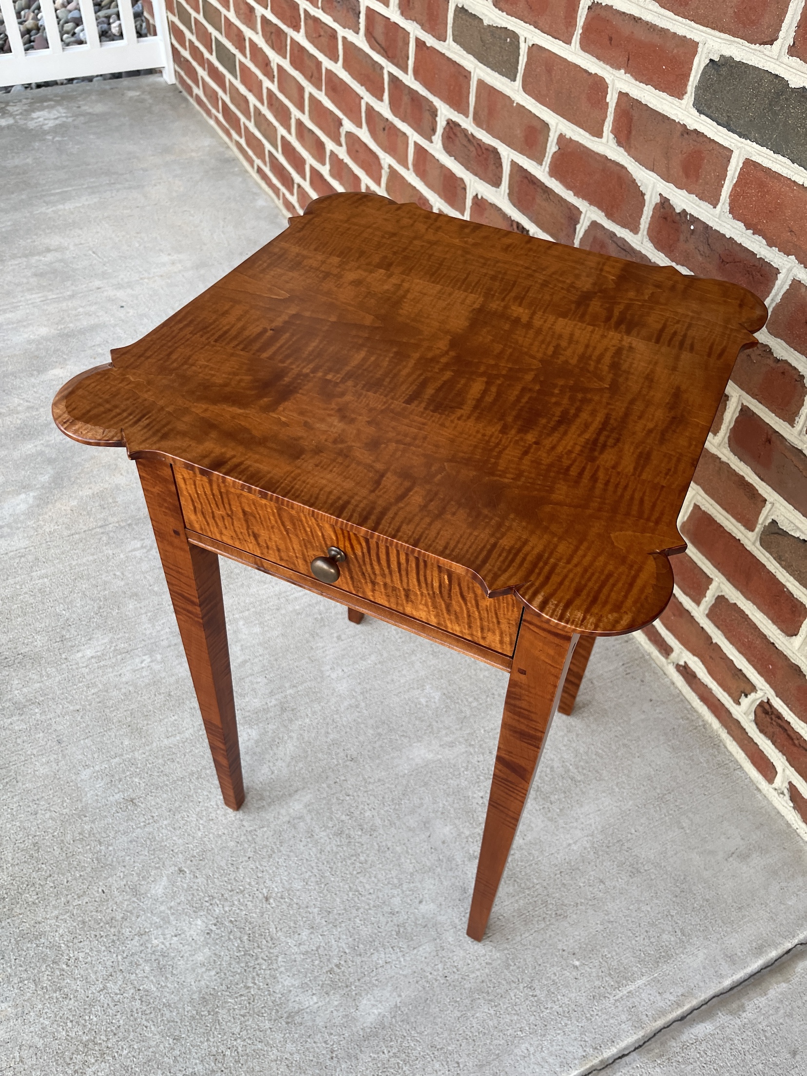 Tiger Maple Wood Side Table Image