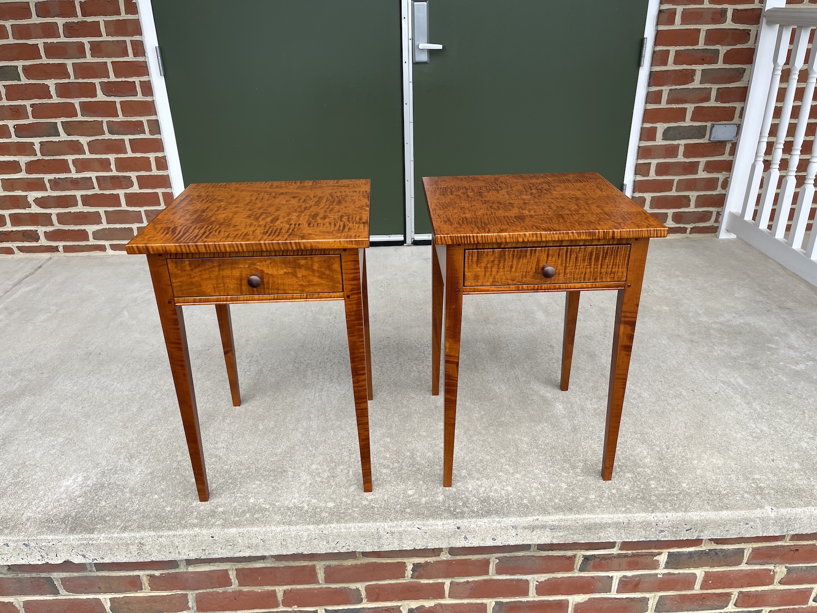 Pair of Tiger Maple Shaker Stands Image
