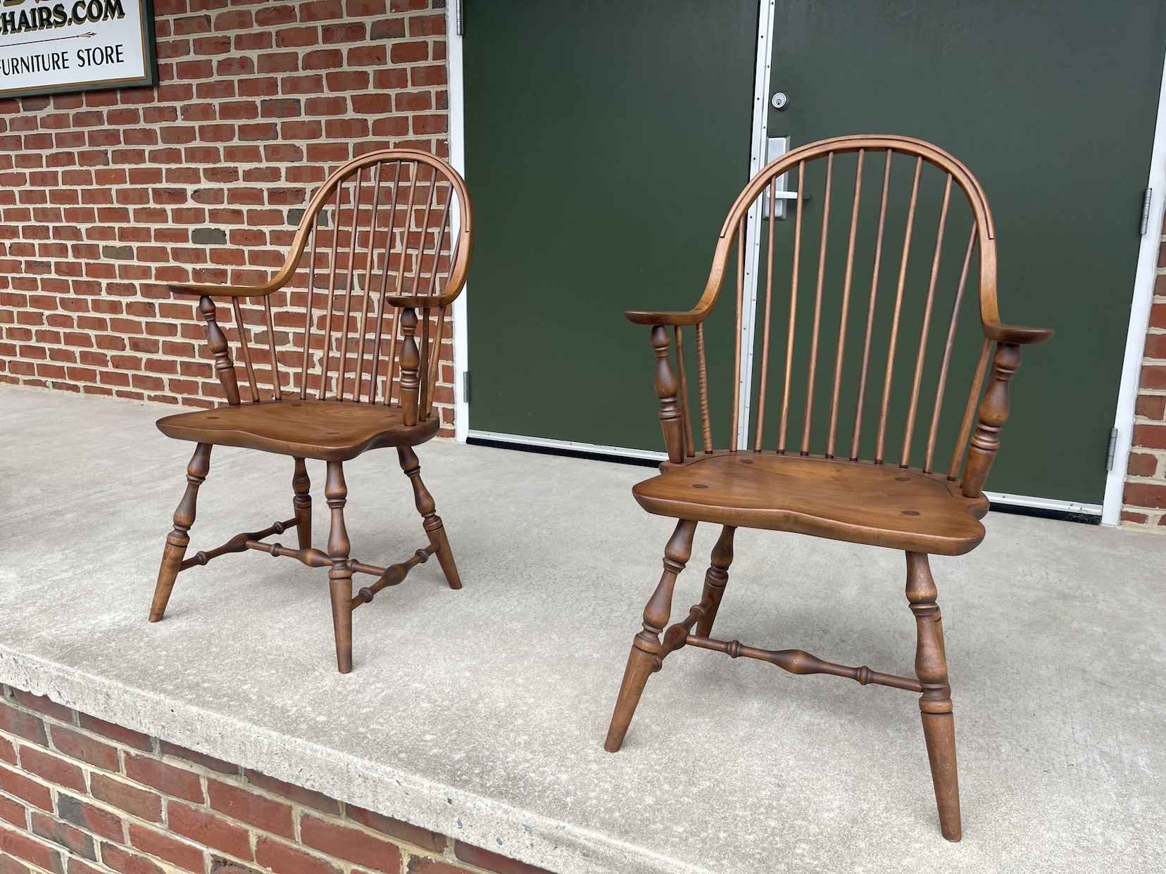 Pair of Maple Continuous Arm Windsor Chairs Image
