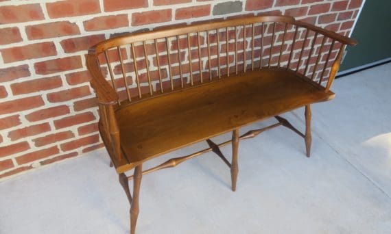windsor bench with bamboo style turnings